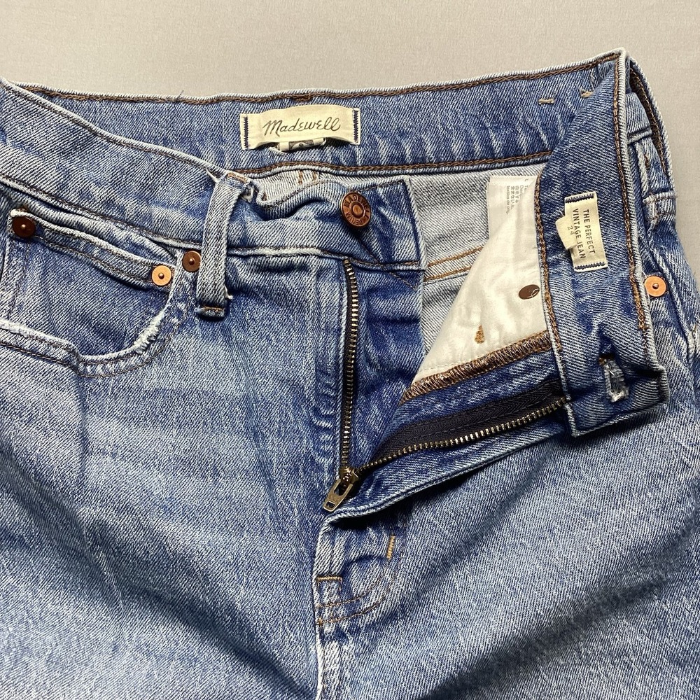 Madewell The Perfect Vintage Jean 24 High Rise Straight Leg Blue Denim Jeans - Picture 4 of 8